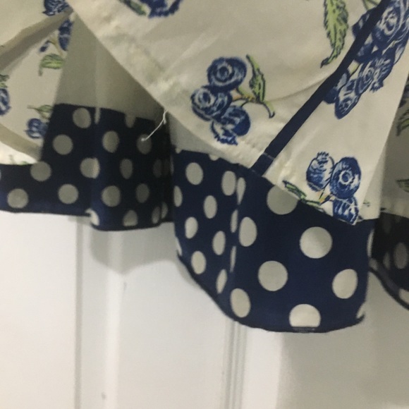 Blue and cream mixed print girls dress size 5 - Picture 4 of 7